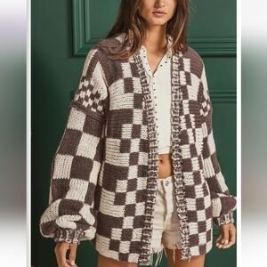 BiBi Checkered Cardigan